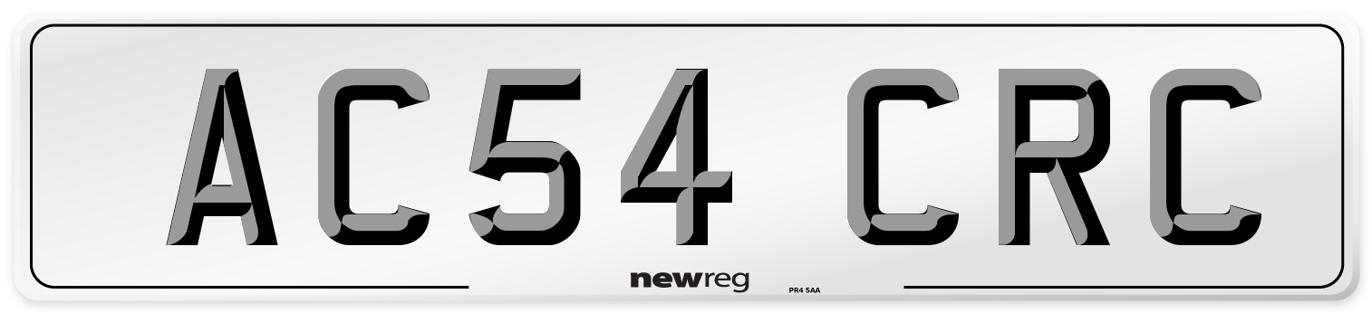 AC54 CRC Number Plate from New Reg